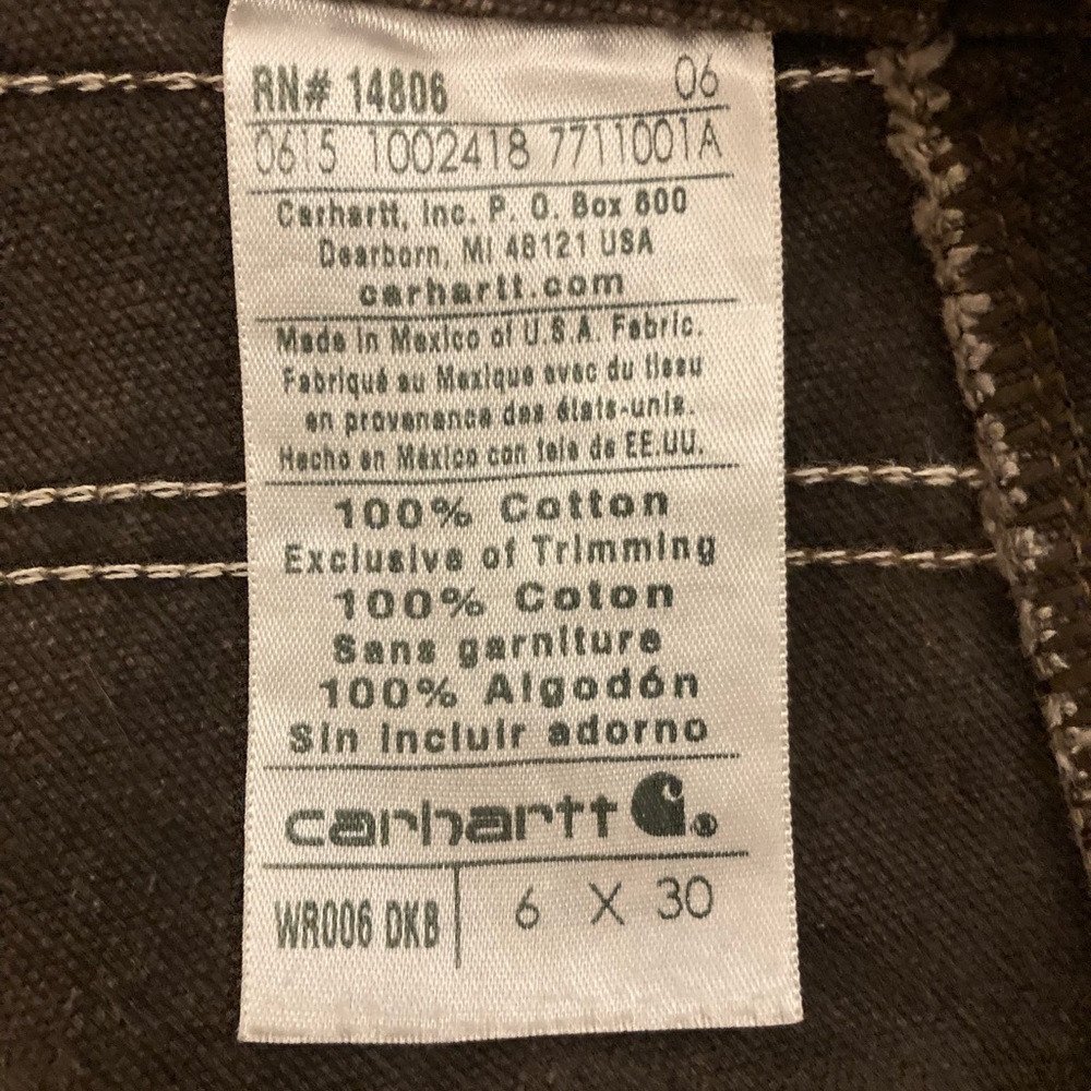 Carhartt Dark Brown Cotton Overalls - Picture 3 of 3